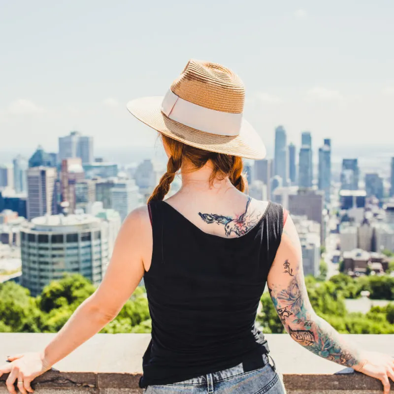 Beautiful girl traveling in Montreal