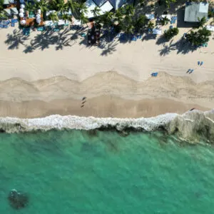 View from above of Playa Dorada in Puerto Plata, Dominican Republic