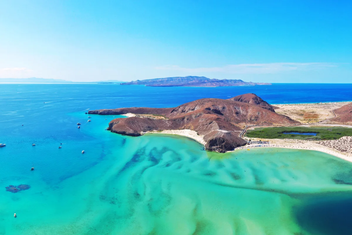 aerial view of Baja California Sur beach, La Paz
