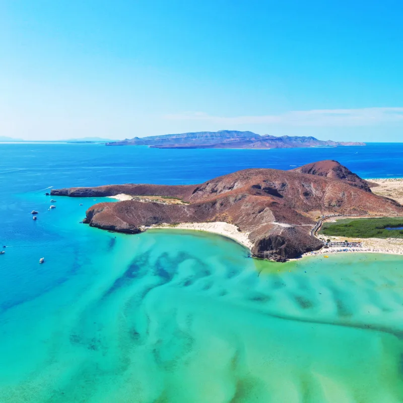 aerial view of Baja California Sur beach, La Paz