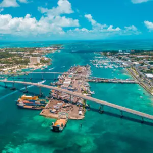 aerial view of Nassau, Bahamas