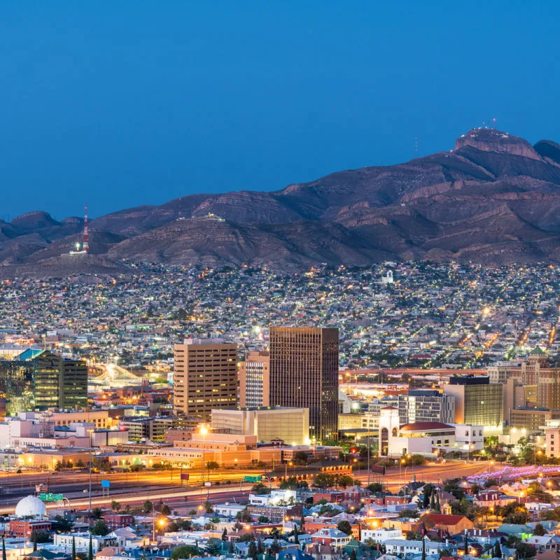 el paso skyline at dusk