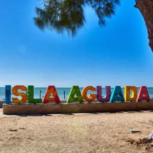 the beach at isla aguada in campeche mexico