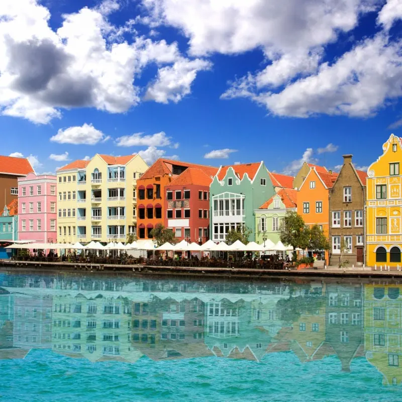 willemstad embankment in curacao