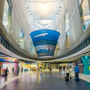 a concourse at george bush intercontinental airport in houston texas