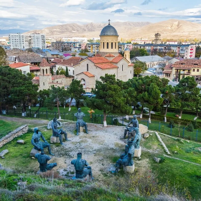 Aerial View Of Gori, A Historic City In Georgia, Birthplace Of Stalin, Eurasia, Eastern Europe