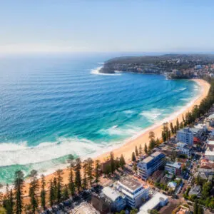 aerial view of manly beach in sydney australia