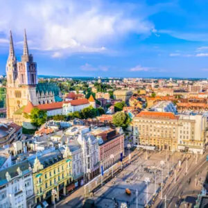 aerial view of zagreb, croatia