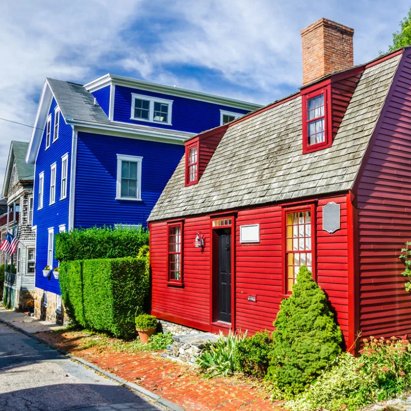 colorful historic buildings in newport rhode island