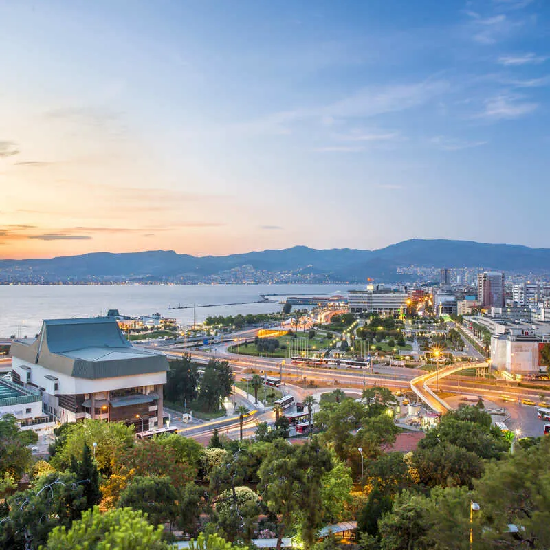 Panoramic View Of Izmir, Turkiye, Bounded By The Aegean, A Section Of The Mediterranean Sea, Western Asia