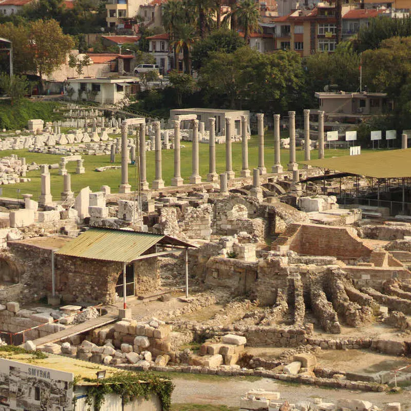 Remnants Of The Ancient Agora Of Smyrna, In The Aegean City Of Izmir, Turkiye, Western Asia