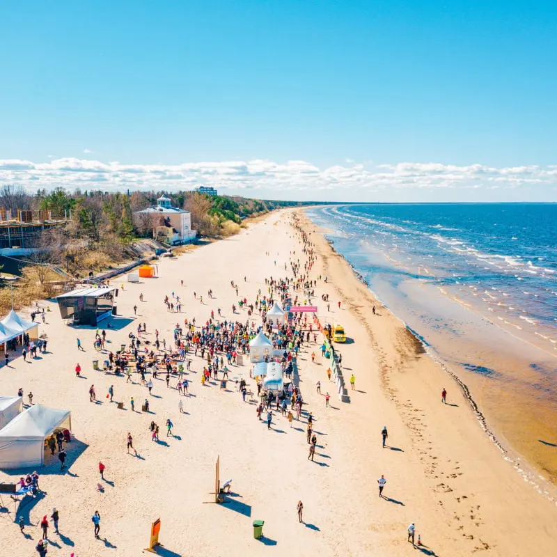 tourists at jurmala beach riga latvia