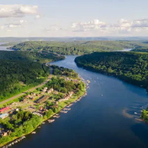 Aerial view of Deep Creek Lake in Maryland