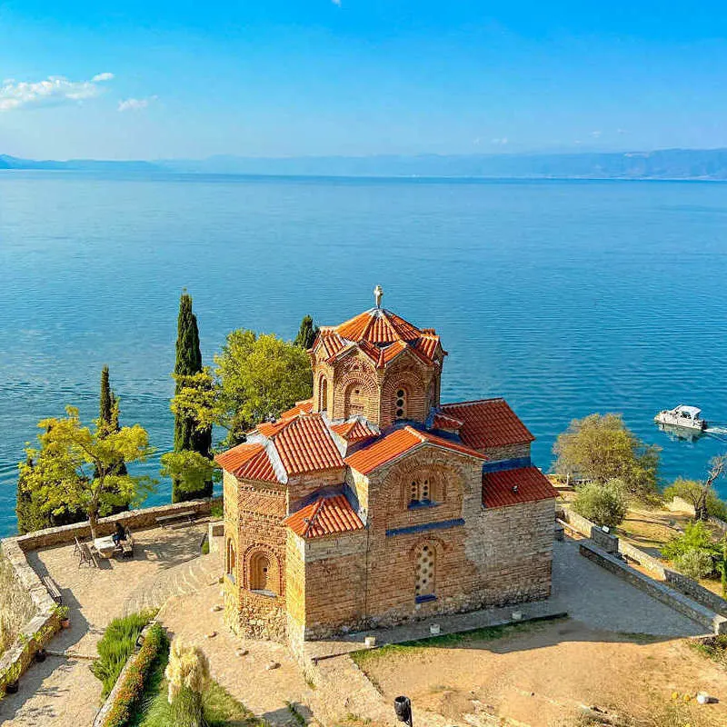 Ancient Byzantine Church On The Shores Of Lake Ohrid, Ohrid, North Macedonia, Balkan Peninsula, Southeastern Europe