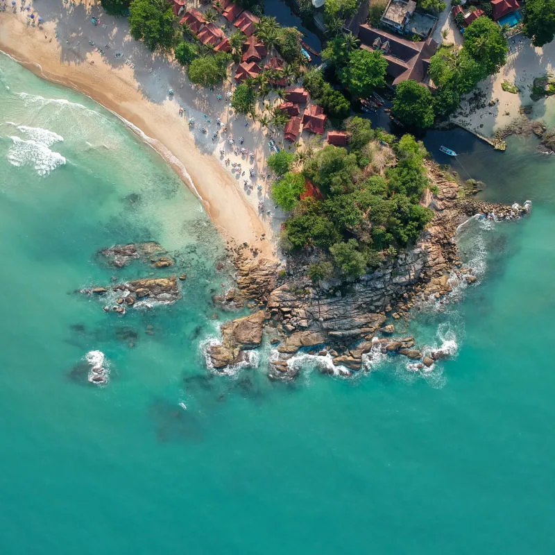 chaweng beach aerial view