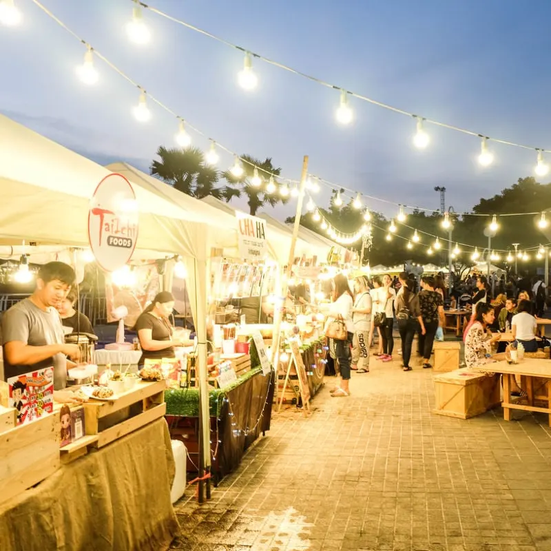Food stalls at Thai night market