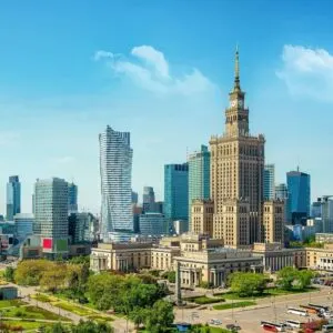 Panoramic View Of Warsaw, Capital City Of Poland, Central Eastern Europe
