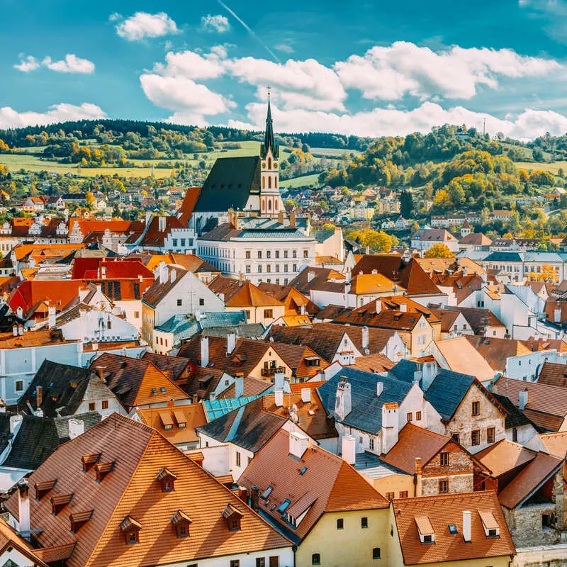 Picturesque Town Of Cesky Krumlov, Czechia, Central Europe