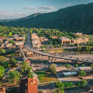 Aerial view of Glenwood Springs