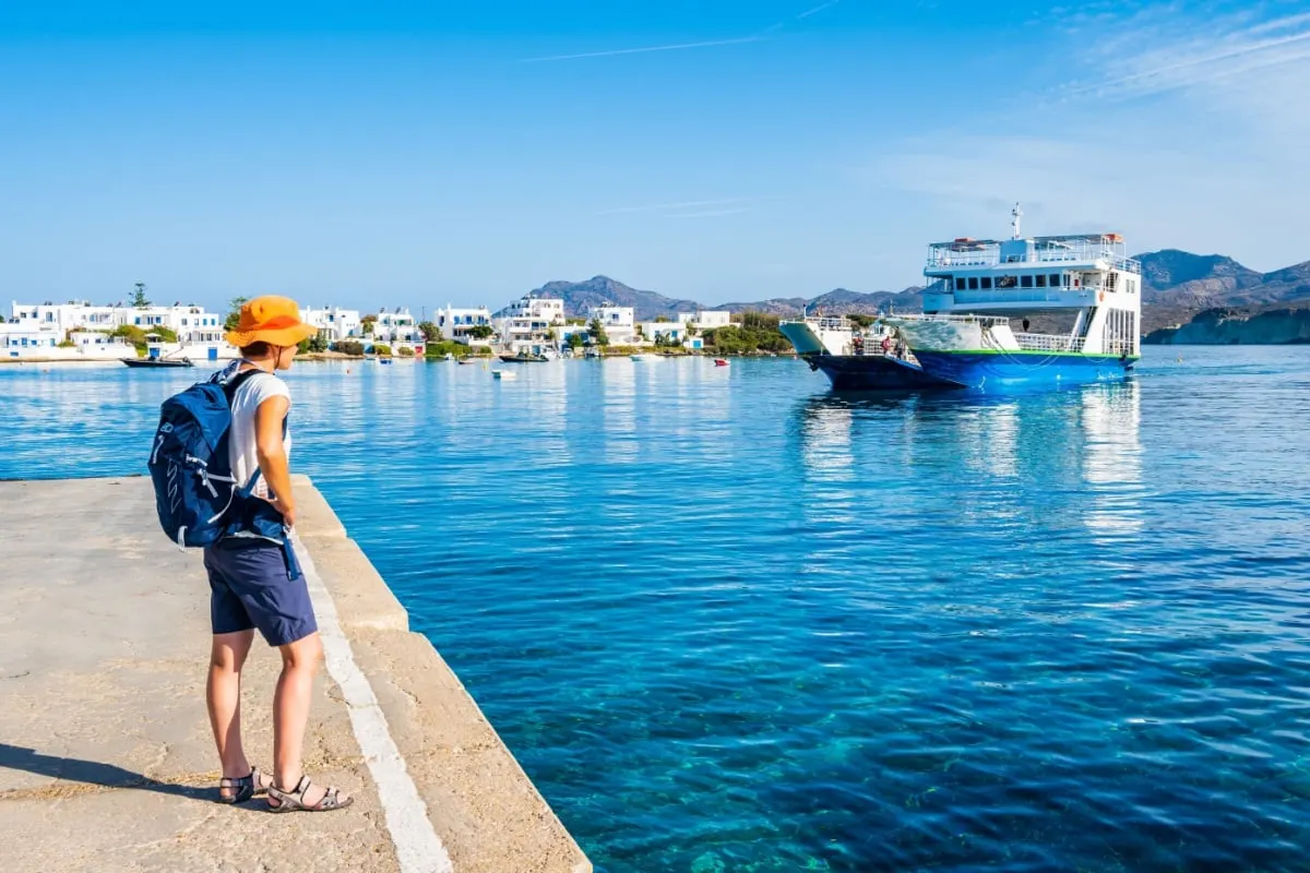 Tourist waiting for a passenger ferry