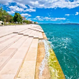 Sea Organ In Zadar Bounded By The Adriatic Sea, A Branch Of The Mediterranean, Croatia, Southern Europe