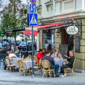 Sidewalk Cafe In Vilnius, Lithuania