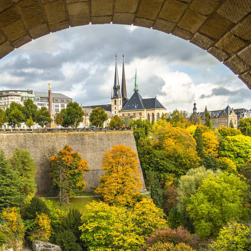 Upper Town In Luxembourg City Seen From The Ancient Fortress, Luxembourg, Central Europe