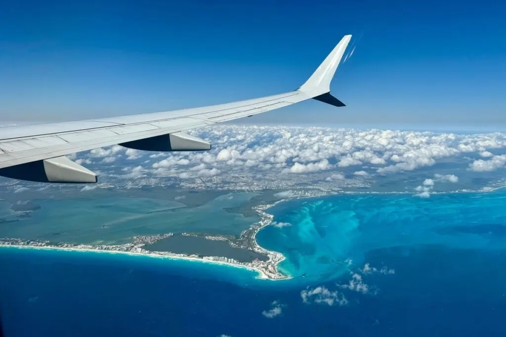 Flying over Cancun