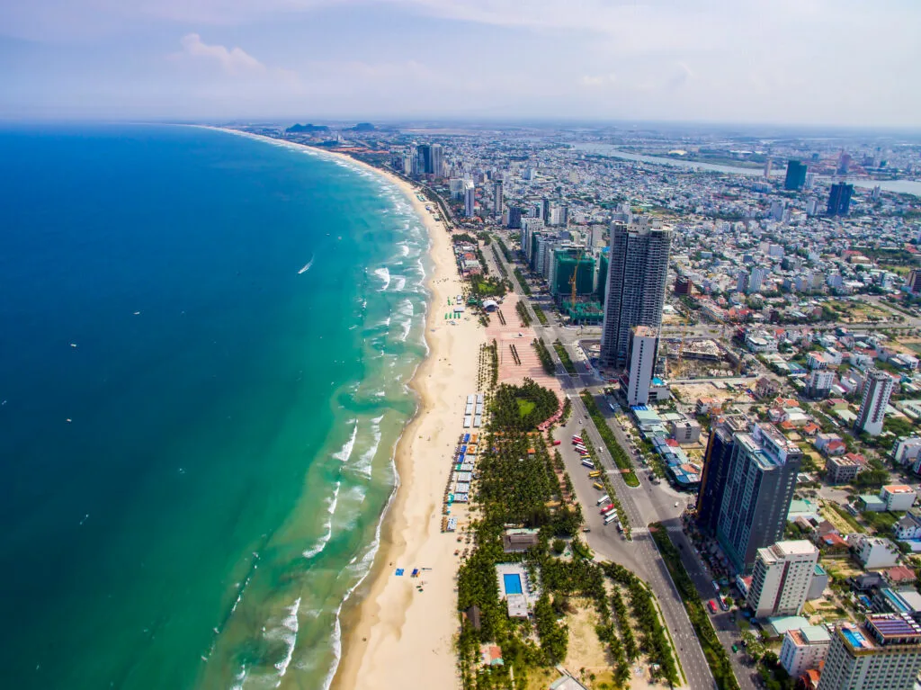 Aerial View Of Da Nang Beach, Central Vietnam, Southeast Asia