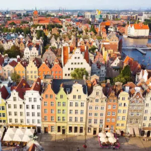 Aerial View Of Old Town Gdansk, Pomerania, Poland, Central Eastern Europe.jpg
