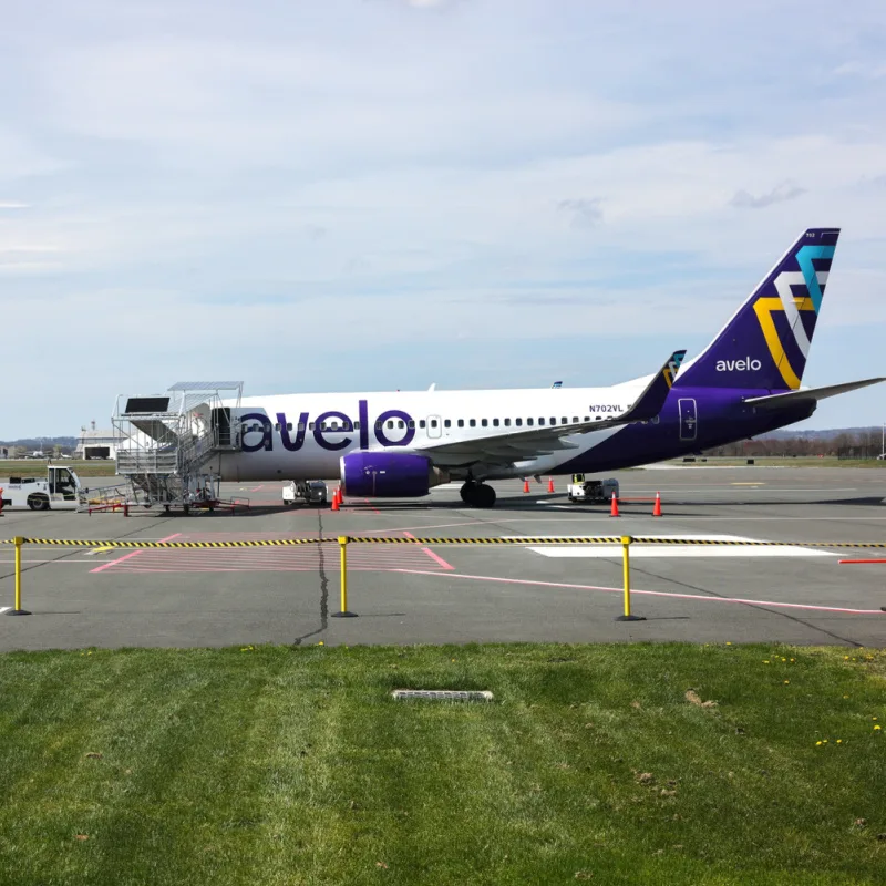 Avelo airplane in Delaware