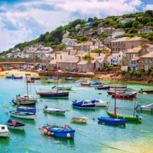 Mousehole village and fishing port in Cornwall, England