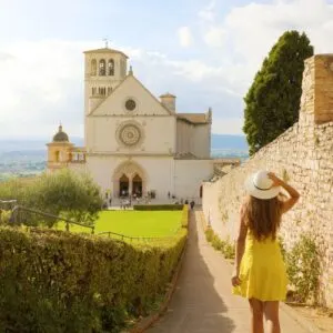 Young Woman In Assisi, Umbria, Italy, Southern Europe