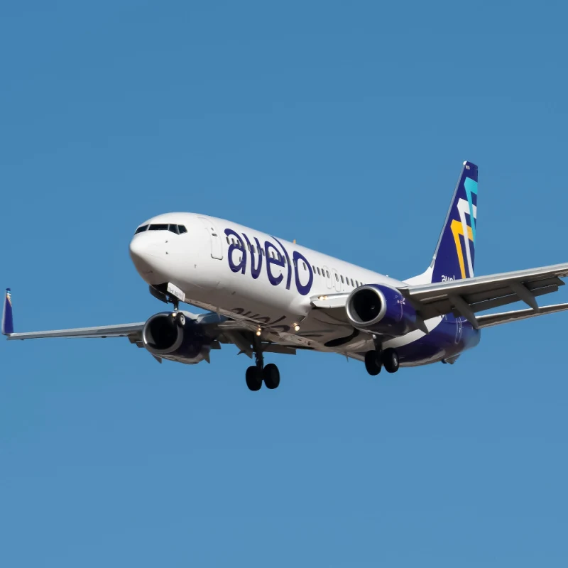Avelo plane in sky