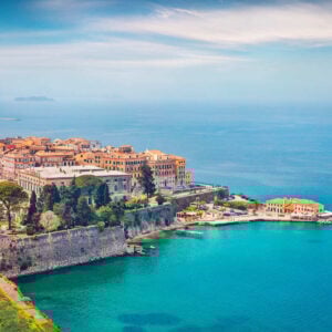 Aerial View Of Corfu Town, Greece, Southern Europe