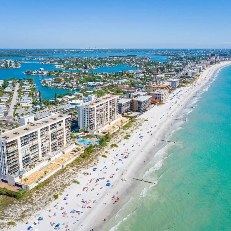 Aerial View Of St Pete Beach City, Florida, United States