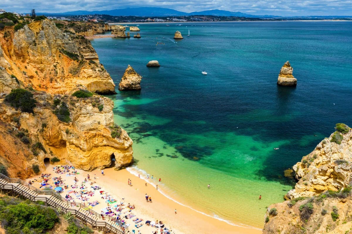 Camilo beach (Praia do Camilo) in Lagos, Algarve, Portugal.