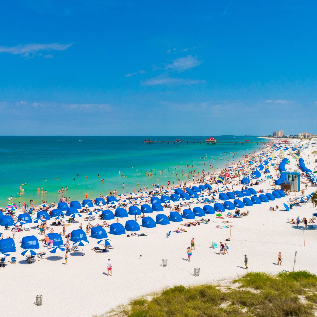 Busy Beach In Clearwater, Florida