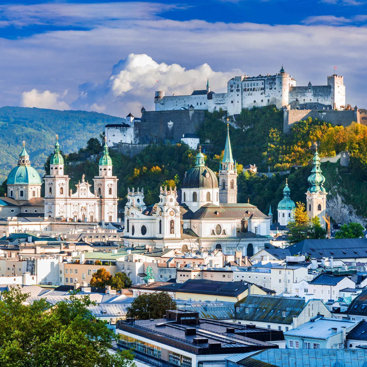 View Of Old Town Salzburg, Austria, Central Europe