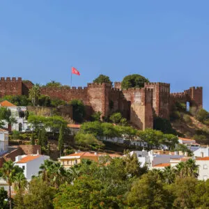 View Of Silves Castle In The Algarve Coast Of Portugal, Southern Europe