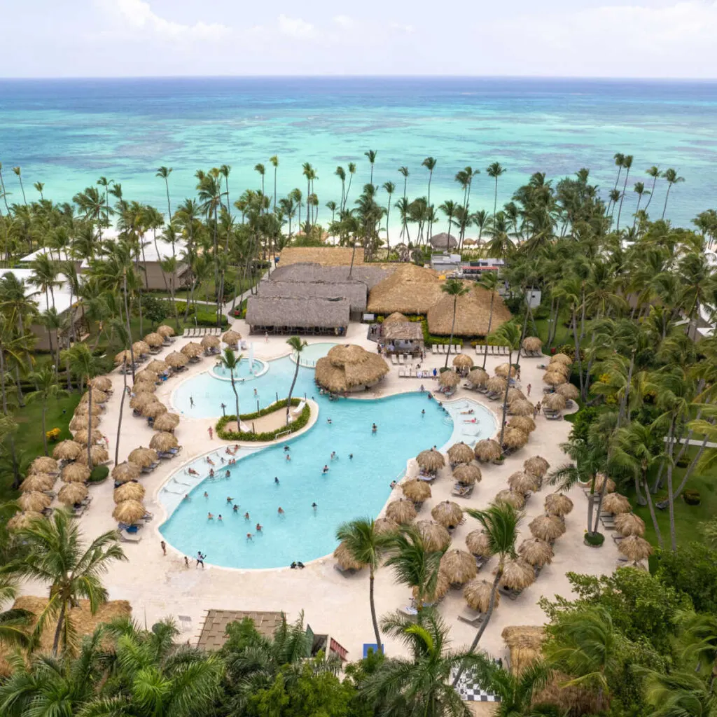View-of-Grand-Palladium-pool-and-ocean-in-Punta-Cana