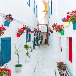 Whitewashed Street In Bodrum, Turkiye, Western Asia