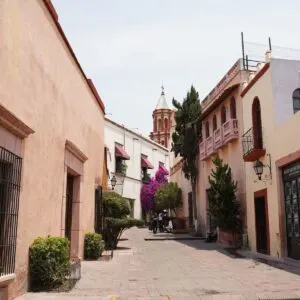 Colonial Street In Queretaro, Mexico, Latin America