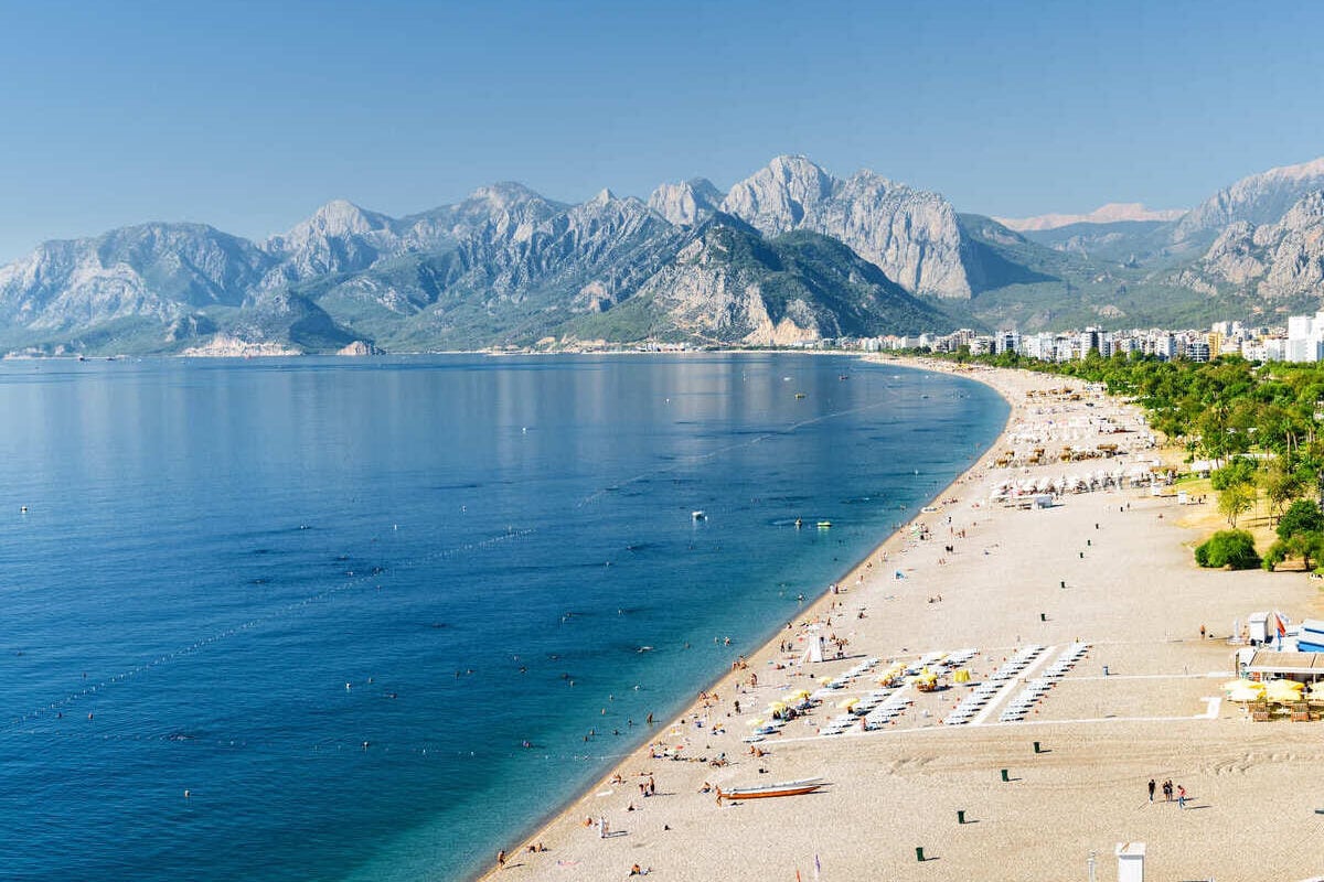 Konyaalti Beach In Antalya, Turkiye, Mediterranean Sea
