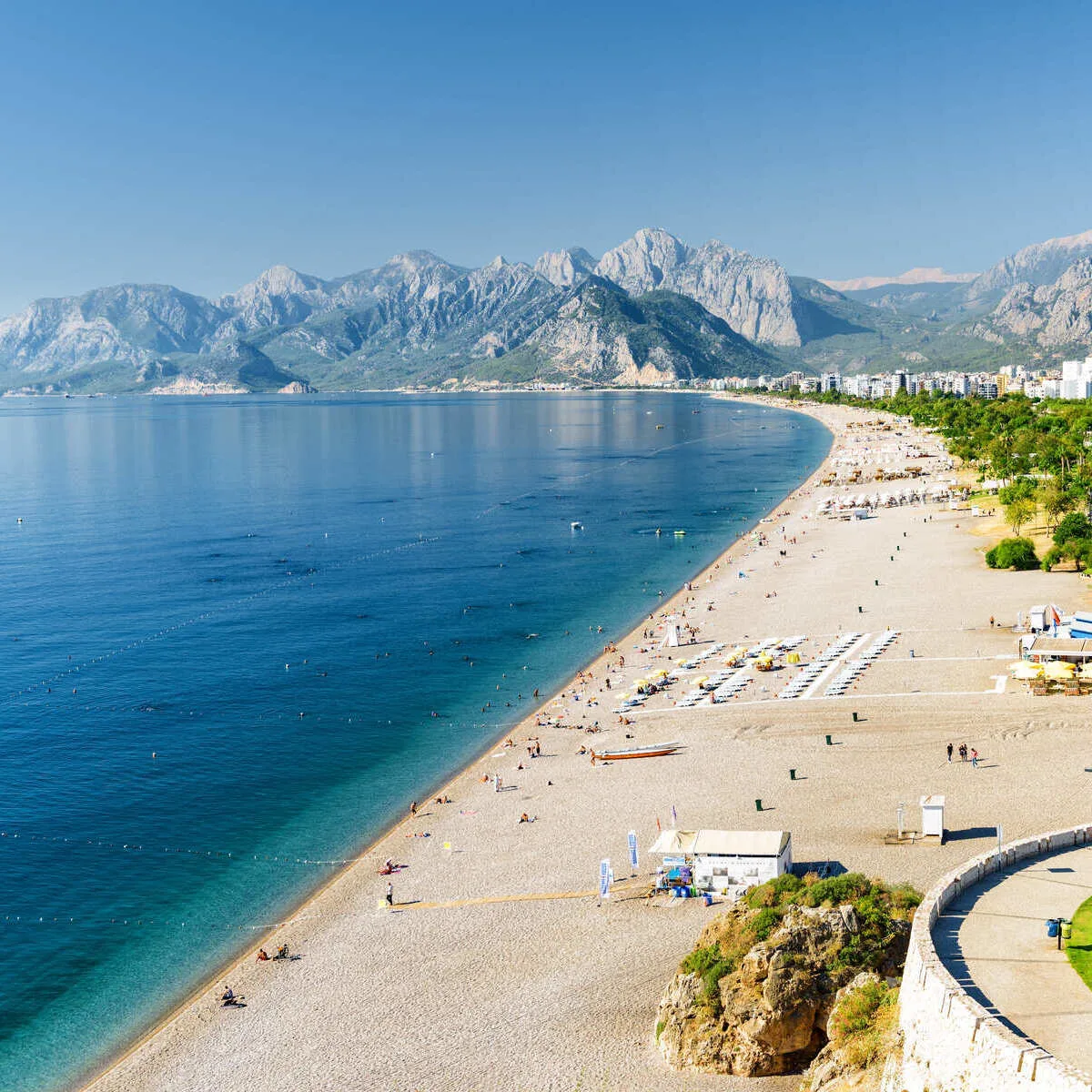 Konyaalti Beach In Antalya, Turkiye, Mediterranean Sea