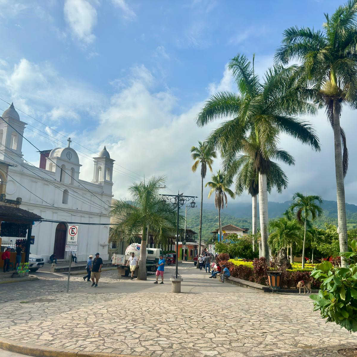 Main plaza of Copan Ruinas, Honduras