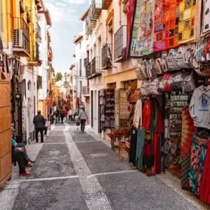 Picturesque Old Town In Granada, Spain, Southern Europe