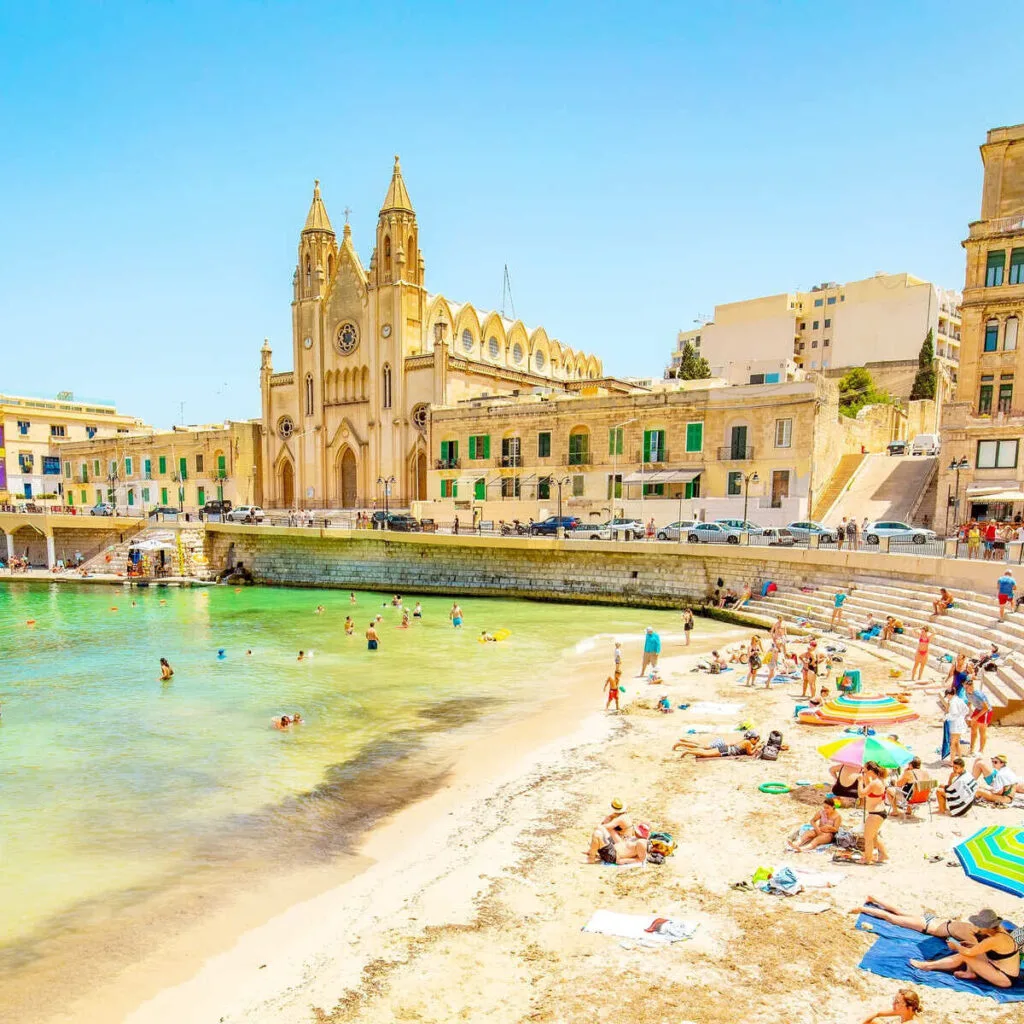 Picturesque View Of A Beach In Malta, Southern Europe
