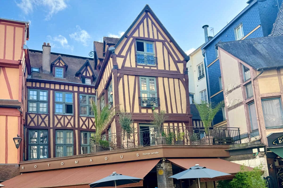 Street cafe in Rouen, France