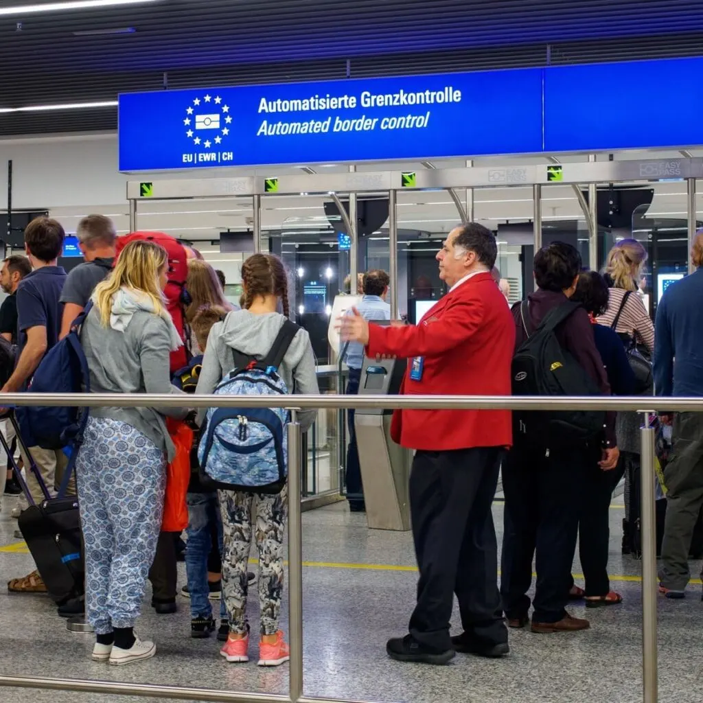 Tourists Arriving To Europe Border Check